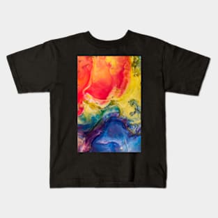 Rainbow Wave Painting Kids T-Shirt